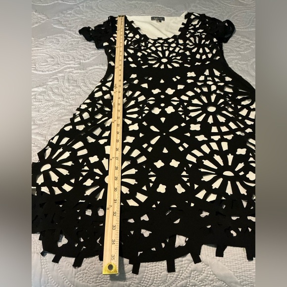 Gracia Black Fit and Flare Mini Dress Scoop Neck Cocktail - Picture 6 of 8